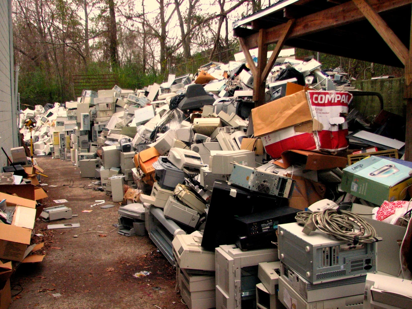 A pile of discarded electronic equipment in Birmingham, Alabama, photographed in 2007.