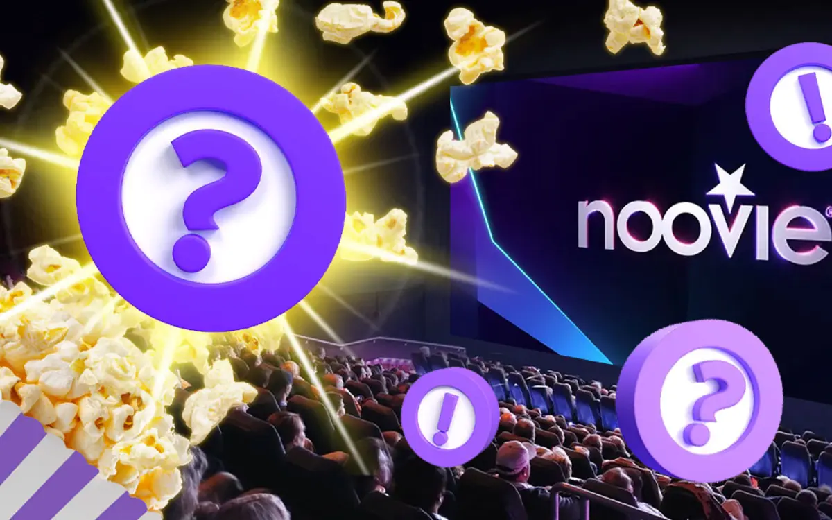 Noovie Trivia graphics with popcorn and a movie theater screen